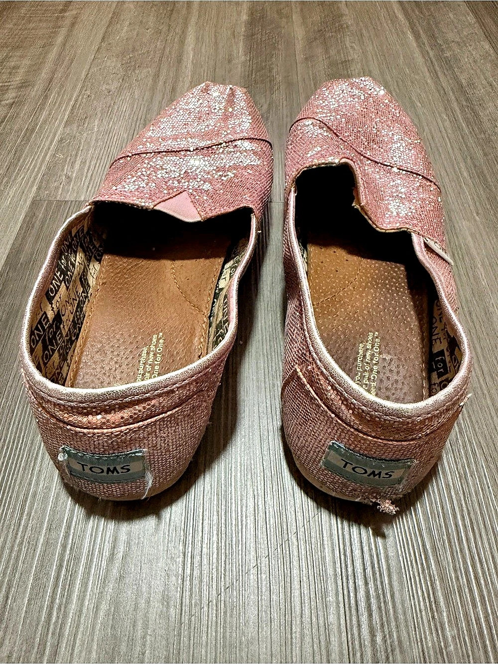 TOMS Alpargata Glitter Slip-On Flats Pink